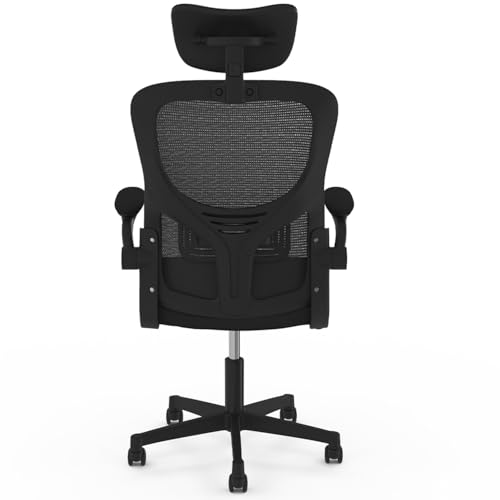 IDMARKET Fauteuil de bureau JAMES ergonomique en toile respirante et appui tête avec roulettes - vue 5