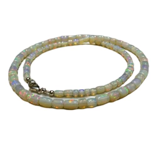 Collier de perles d'opale éthiopienne véritable contre les bijoux ternes