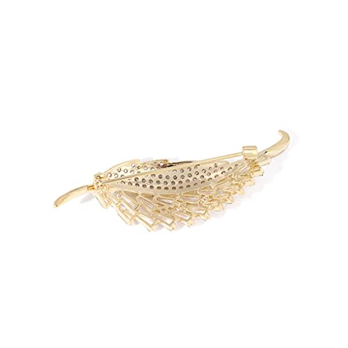 Broche de feuilles haut de gamme, accessoire de coupe femme aux finitions ciselées
