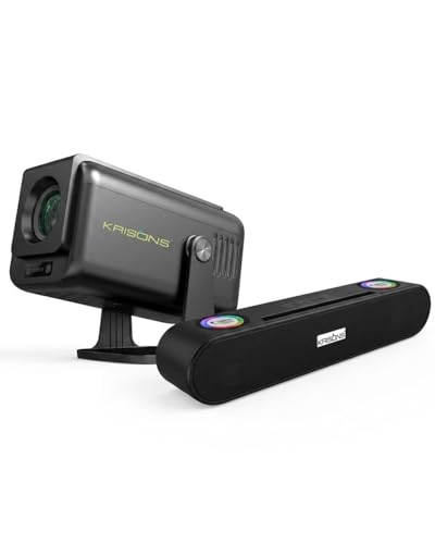 Image of Krisons-Zytel 002 Smart Android Projector with Free 20 Watts SoundBar, WiFi 6 & 5.4 Bluetooth| Full HD Supprot |Upto 200 inch Screen|Auto Focus /Keystone |Built in Apps /MIRRORING| Home Theatre Bundle