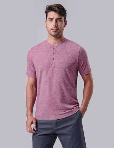 3-Pack: Men's Casual Henley Shirts – Comfort Soft Stretch Tees, Relaxed Fit 3-Button Summer T-Shirts4