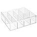 mDesign Kitchen Organiser - Practical Box with Lid for Kitchen and Pantry - Storage Box with 8 Compartments - Ideal for Tea, Coffee, Spices and Other Foods - Clear