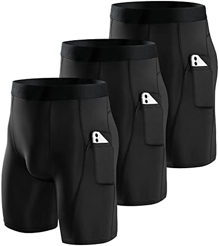 Niksa Compression Shorts Men 2/3 Pack, Compression Underwear for Men Athletic Shorts, Running Workout Fitness Shorts