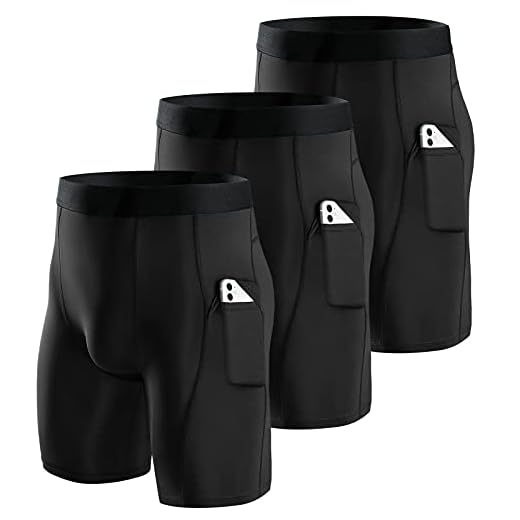 Niksa Compression Shorts Men 3 Pack,Compression Underwear for Men Athletic Shorts with Pockets,Running Workout Fitness Shorts