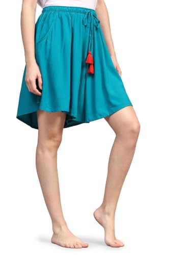 Image of B STORIES Women's Viscose Printed Lounge Culotte Shorts (Pack of 2)