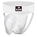 DXM SPORTS Groin Protector Cup Men, Boxing Kickboxing MMA Muay Thai Sparring Groin Guard, Ventilated Adjustable, Karate Fighting Training, Underwear Jiu Jitsu BJJ Protection (White, Large)