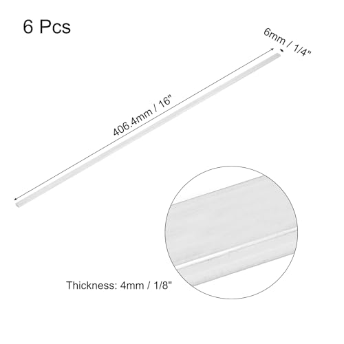 Image of MECCANIXITY 6 Pcs Square Aluminum Flat Bar, 1 /8 inch (4mm) Thick x 1 /4 inch (6mm) Width x 16 inch (406.4mm) Long 6061 Aluminum Flat Plate Solid New Mill Stock Silver for Industrial Building
