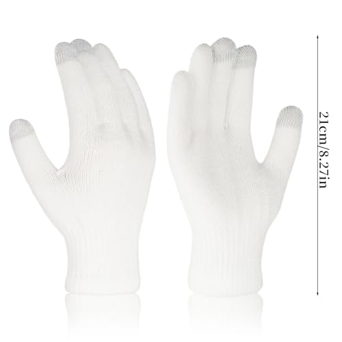 Image of Pistha 24 Pairs Winter Gloves Touch Magic Screen Gloves Stretchy Knit Cotton Gloves Bulk For Men Women Homeless Cold Weather