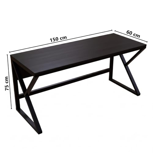 Image of Riyan Luxiwood Alden Brown Computer Table in Engineering Wood for Home & Office, Simple Style Desk, Scratch Resistance Surface, Easy to Assemble, Study Table for Kids (Size-150 X 60 X 75 Cm)