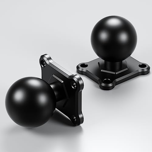 Image of BRCOVAN 2 Pack, Aluminum Alloy 4-Hole AMPS Square Plate Base Mount with 1.5'' TPU Ball Adapter Compatible with RAM Mounts C Size Double Socket Arm, CNC Machining, iii Grade Hard Anodized Surface