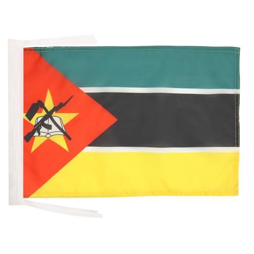 AZ FLAG - Drapeau Mozambique - 45x30 cm - Pavillon Mozambicain 100% Polyester Avec Deux Cordelettes - 20g