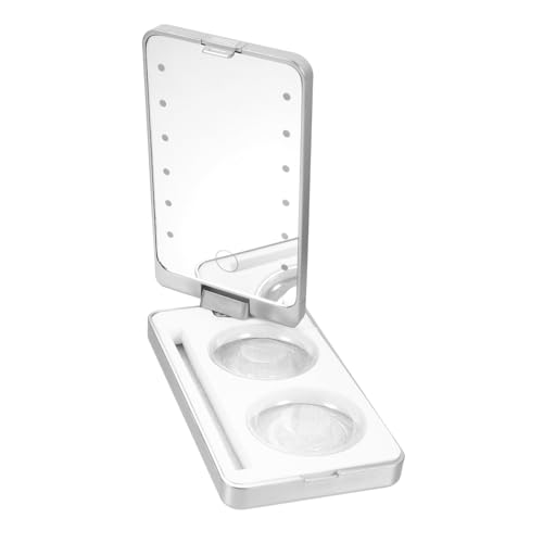 LOLIPPYY Caja De Almacenamiento De Pestañas Cajas De Pestañas Caja De Pestañas De Espejo Estuche De Pestañas Porta Pestañas Con Espejo Led Contenedor De Pestañas Caso Abdominales
