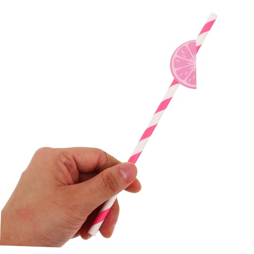 Ipetboom Pitillos Desechables de Papel Rayados Naranja 30 pcs miniatura 4