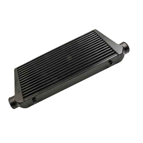600x300x76mm Intercooler 3inch Inlet Outlet Black Tube Fin Front Mount Compatible for Multiple Vehicle Applications(Black)