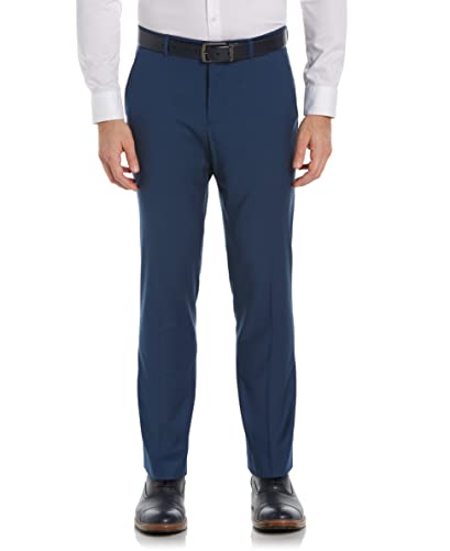 La Mejor Recopilación de Perry Ellis Portfolio Elite - solo los mejores. 42 Perry Ellis Portfolio - Pantalón de Vestir para Hombre con Cintura Activa, Ajuste Ajustado, Azul Insignia, 36W x 32L