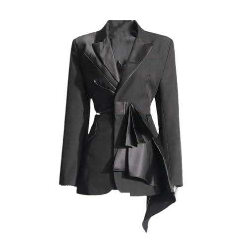 Women's Sexy Waist-Baring Suit Jacket, Loose V-Neck Solid Color Professional Suit Jacket