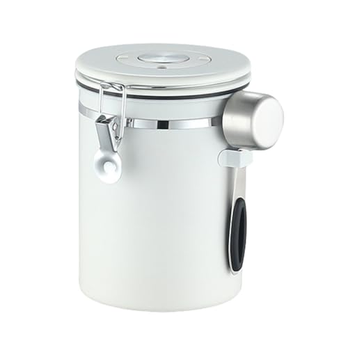 acmeer コーヒーキャニスター コーヒー豆 保存容器 キャニスター コーヒー 密封容器 ステンレス製 おしゃれ 日付表示 排気バルブ スプーン付き 珈琲 高密閉性 鮮度保持 酸化防止 茶筒 保存 容器 コーヒー粉 お菓子 砂糖 ナッツ 香辛料 食品貯蔵