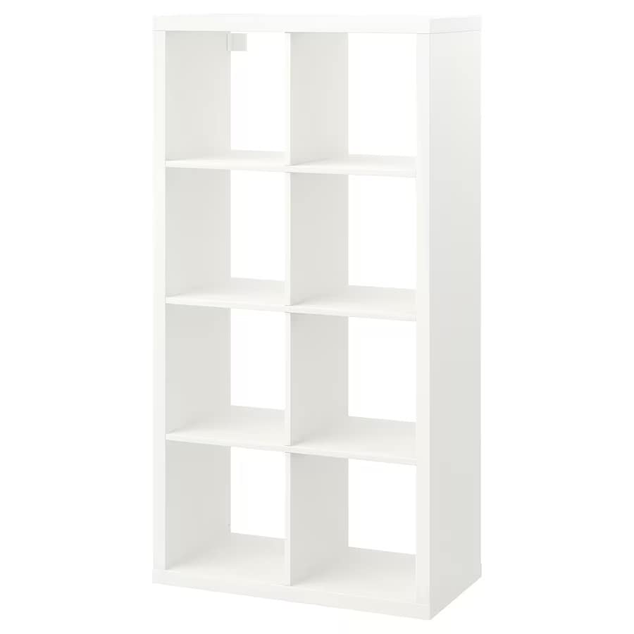 MAC KALLAX Storage Display Shelving Unit, Cube Storage Unit Bookcase Smooth Surface and Rounded Corners, You Can Personalise the Bedroom, Hallway Living Room, Kallax 8 Shelf White 77x147 CM