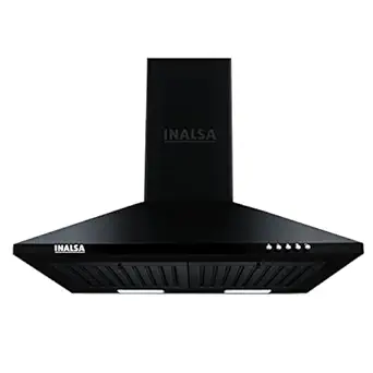 INALSA EKON 60BK 1050 m�/hr Pyramid Kitchen Chimney With Elegant Look|Push Button Control|Efficient Dual LED Lamps & Double Baffle Filter|5 Year Warranty on Motor (Black)