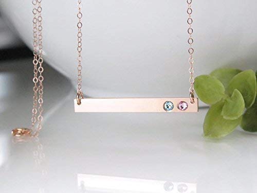birthstone bar necklace for mom