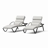 RST Brands Cannes Set of 2 Outdoor Chaise Lounges with Cushions - Bliss Linen