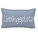 Unbekannt 1x Kissen Lieblingsplatz Breite 50 cm grau, Dekoration, Geschenk, Wunschmodell:vorne