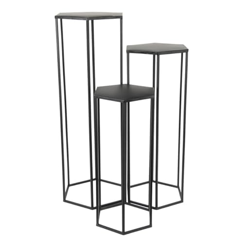 AltoBuy Razza - Lot de 3 Sellettes Gigognes Métal Noir