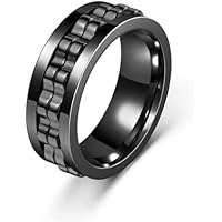 JEYORZY 1 Pcs Anillo Antiansiedad Antiestrés de 8 mm, Pulido