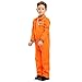 ZNTU Prisoner Costume Kids,Orange Prisoner Jumpsuit with Handcuffs,Jailbird Inmate Prison Uniform,Halloween Costume for Boys Girls (4-6 Years)