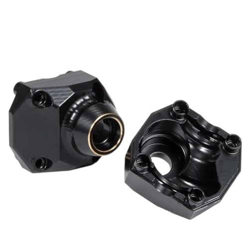 LOKLNEYK 60g Pc Brass Diff Cover Heavy Weights 3rd Member Housing for 1 10 Molded Plastic Portal Axle Compatible with Automotive Motorcycle Parts(2pcs Diff Cover)