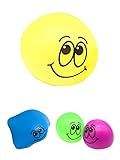  JustRean Toys Happy Splash-Ball  Smiley Splatter-Ball mit Wasser gefüllt  Splatt-Ball Klatsch-Ball Squeeze-Toy (Gelb)