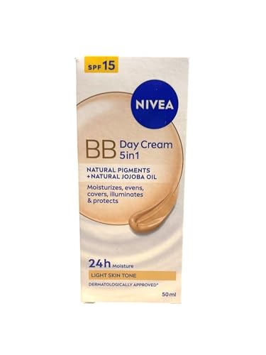 NIVEA 5-in-1 BB Cream Light with Mineral Pigments & Jojoba Oil, 50 ml Each – Bundle of 2 – Hydrating Complexion Perfecting Cream That Moisturises, Smooths, Evens Skin Tone & Enhances Natural Radiance - image 1