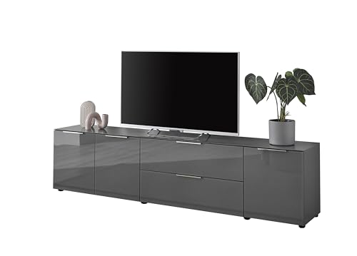 Stella Trading TV-Lowboard Santorin in Anthrazit, TV - TV Schrank für TV...