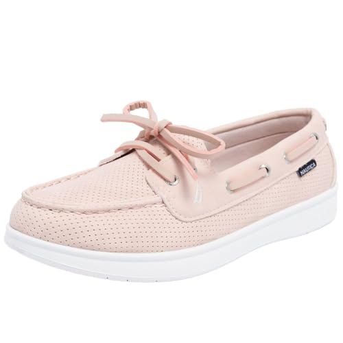Image of Nautica Women's Casual Boat Shoes, Moc-Toe Loafers with Cushioned Insole, Deck Fashion Sneaker