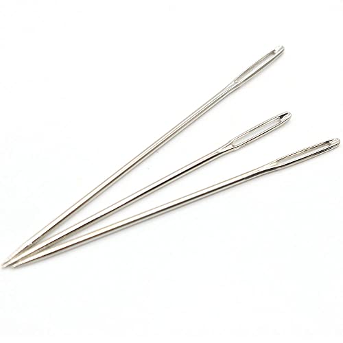 Image of Tapestry Needles Five Sizes 14, 16, 18, 20, 24 - Large Eye Blunt Needles 28 Pcs、Stitch Removal Tool、Thimble、Threader for Cross Stich and More (Silver-28pcs)