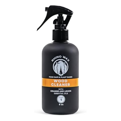 Rhino Wax Cutting Board Wood Spray Cleaner - Butcher Block and Large Wood Surface Spray-Cleaner - Food-Safe and Plant-Based Ingredients - Fresh Citrus Scent Eliminates Food Odors - Made in the USA Cover