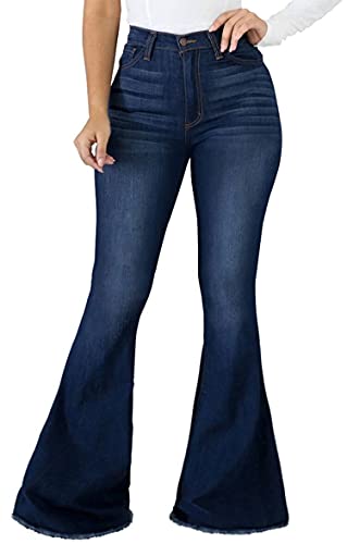 CuteCherry Bell Bottom Jeans for Women Ripped Skinny Flared Jean Bell Bottom Pants