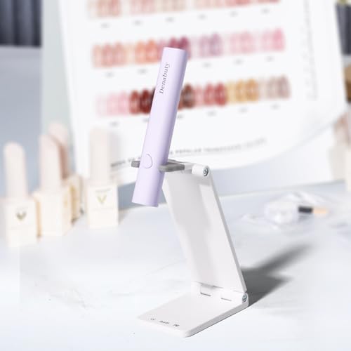 Image of UV Light for Gel Nails, Denabuty Mini U V LED Nail Lamp Handheld with Stand, Portable Nail Dryer Rechargeable USB Cordless, Nail Light with 2 Timers for Fast Drying, Violet