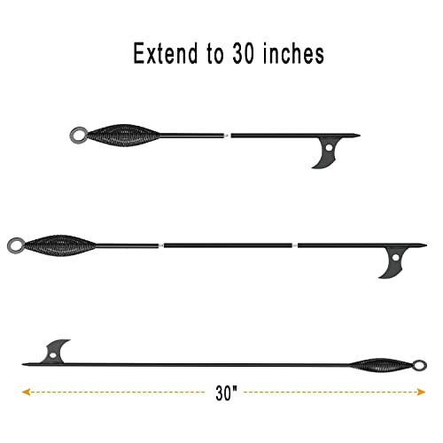 Bmmxbi Adjustable Heavy-Duty Steel Firepit Grabber And 26" Log Grabber Fireplace Tongs For Outdoor Fire Pits, Extends From 26" To 40" L Poker, For Campfires, Fireplaces And Wood Stoves #TOP2