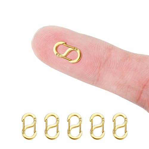 Ofiuny 5Pcs Double Opening Lobster Clasp Necklace Shortener Bracelet Clasps and Closures,Stainless Steel Necklace Clasps and Closures Chain Shortener for Necklace Clip Bracelet Connector