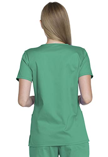 Dickies Genuine Industrial Strength Women Scrubs Top V-Neck GD600, M, Surgical Green - Thumbnail 3