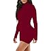 Yajedo Cocktail Dresses for Women 2027 Fall Fashion Bodycon Long Sleeve High Neck Party Club Going Out Mini Dress Burgundy