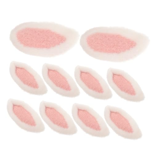 DECOMELODY 10個ウサギの耳 ヘアクリップ デコレーション 手芸用 製 ラビットファー 軽量 小型 ヘアアクセサリー クラフト材料