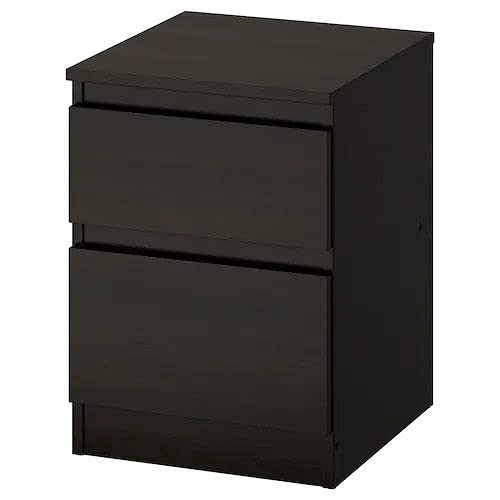 IKEA Modish Bedside Table, Chest of 2 Drawers in Black/Brown, 35x49 cm Sold by STOCKLAND