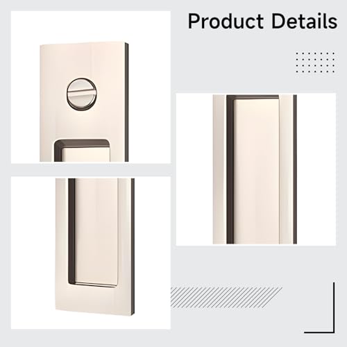 Manija de Puerta Corredera Empotrada con Cerradura y Llave, 6.3 Pulgadas, Hardware de Puerta Corrediza de Aleación de Zinc Cepillada para Baño y Uso Interior miniatura 5