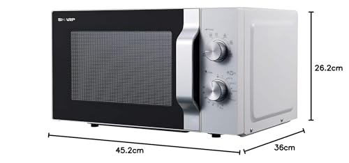 Sharp R204WA Micro-ondes solo 20 L 800 W 6 niveaux de puissance Minuterie de 30 minutes à 00 secondes Blanc