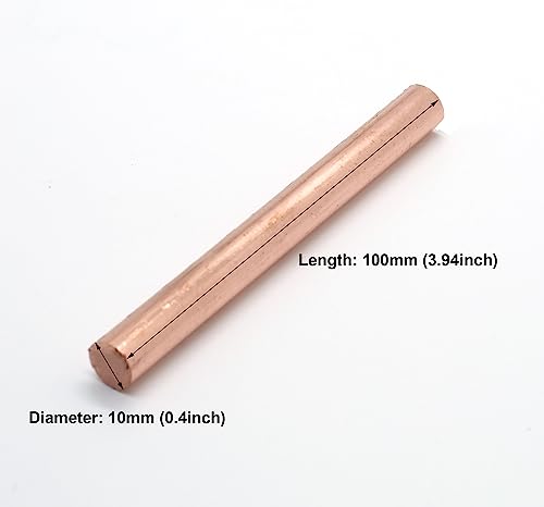 Kolamoon USKLCOPPERROD_100X10MMX2PCS 2Pcs Diameter 10Mm 99.9% Pure Copper Round Rod Solid Copper Rod Bare Copper Cu Metal Rod thumb #2