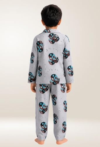 Image of 3BROS Kid's Pure Cotton Full Sleeves Night Suit /Dress for Boys /Girls Full Pajama & Top Sleep Suit Combo Set