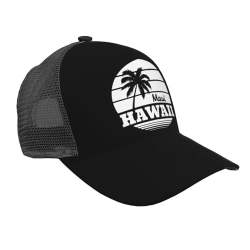 Maui-Hawaiian Islands Mesh Baseball Cap - Classic Adjustable Peaked Cap, Trucker Hat for Men and Women