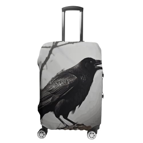 Crow Birds Travel Luggage Cover Anti-scratch Suitcase Cover Elastic Suitcase Protective Cover Fits 19-32 Inch Luggage M